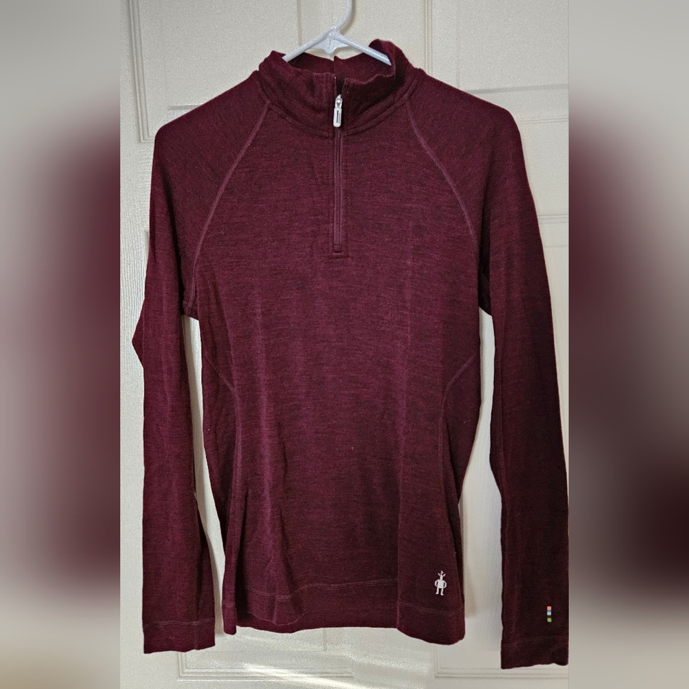 Smartwool Classic Thermal Merino 250 Base Layer 1/4 Zip Burgundy Large